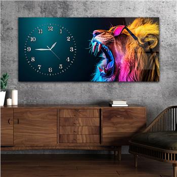 Yatay Saatli Yandan Sanat Temalı Cam Tablo 324