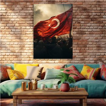 Dikey VatanTemalı Cam Tablo 160