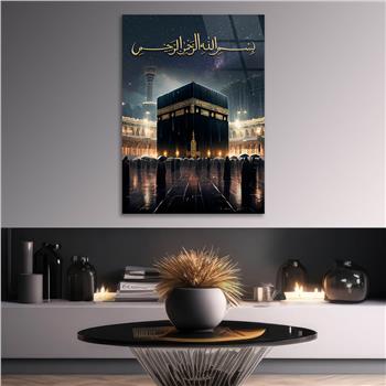 Dikey Dini Temalı Cam Tablo 257