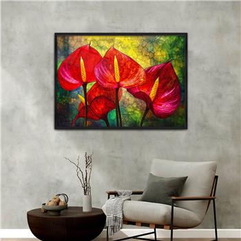 Aluminium Omlijste Natuur Thema Geharde Glasschilderij 039