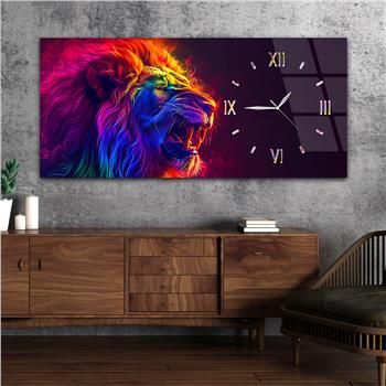 Yatay Saatli Yandan Sanat Temalı Cam Tablo 347