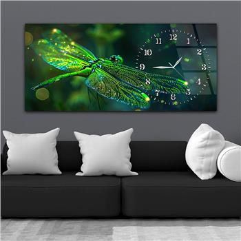 Yatay Saatli Yandan Sanat Temalı Cam Tablo 292