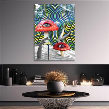 Dikey Sanat Temalı Cam Tablo 330