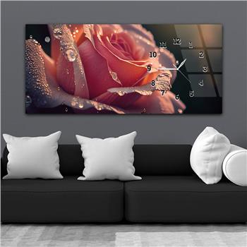 Horizontaal, Aan De Zijkant Voorzien Van Een Klok, Kunst en Natuur Thema Gehard Glasschilderij 197