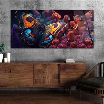 Yatay Saatli Yandan Sanat Temalı Cam Tablo 257