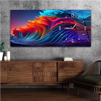 Yatay Saatli Yandan Sanat Temalı Cam Tablo 278