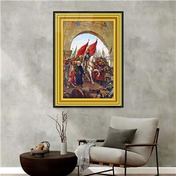 لوحة زجاجية وطني مع اطار ألمنيوم