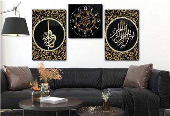 Ensemble de Tableaux et d’horloge 2 pièce sur le thème religieux