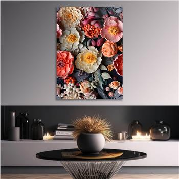 Dikey Sanat Temalı Cam Tablo 364