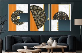 Alüminyum Çerçeveli Sanat Temalı 3lü Set CAM Tablo 0056