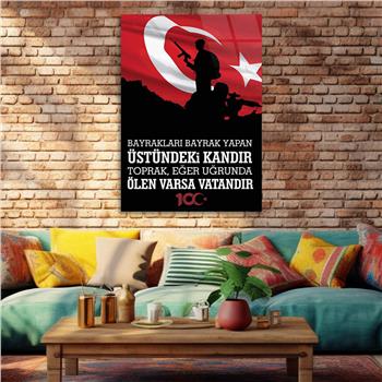 Dikey VatanTemalı Cam Tablo 162