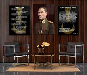  3lü Set VatanTemalı Cam Tablo 24