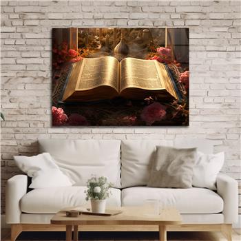 Yatay Dini Temalı Cam Tablo 217