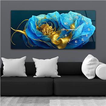 Yatay Saatli Yandan Sanat Temalı Cam Tablo 275