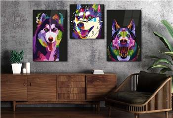 KURT GÖRSELLİ CAM TABLO SAAT SETİ 