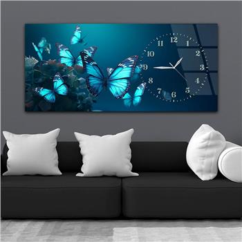 Yatay Saatli Yandan Sanat Temalı Cam Tablo 253