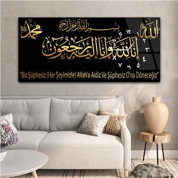 Horizontaal, Aan De Zijkant Voorzien Van Een Klok, Religieus Thema Gehard Glasschilderij 012