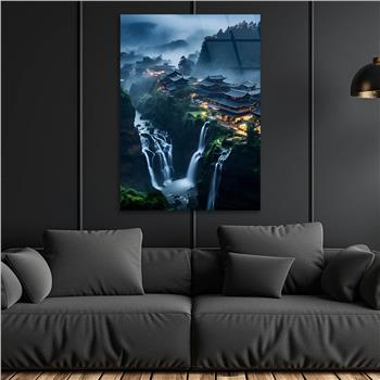 Dikey Doğa Temalı Cam Tablo 243