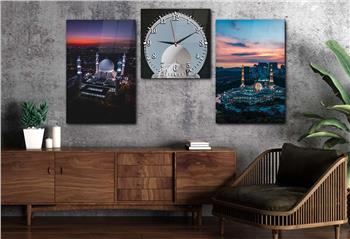 Ensemble de Tableaux et d’horloge 2 pièce sur le thème religieux