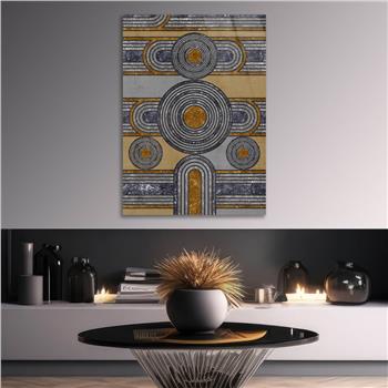 Dikey Sanat Temalı Cam Tablo 360