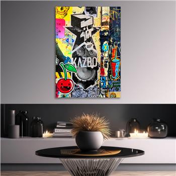 Dikey Sanat Temalı Cam Tablo 496