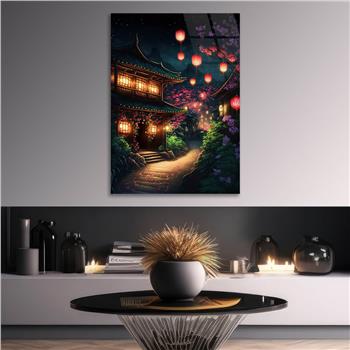 Dikey Sanat Temalı Cam Tablo 527