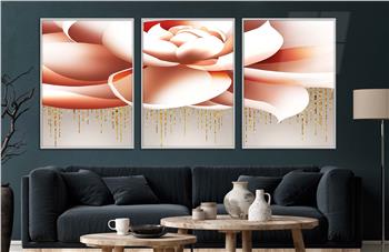 Alüminyum Çerçeveli Sanat Temalı 3lü Set CAM Tablo 0030