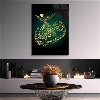 AYETLİ SEMAZENLİ VAV GÖRSELLİ CAM TABLO