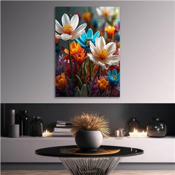 Dikey Sanat Temalı Cam Tablo 523