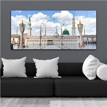 Tableau en verre à thème religieux avec horloge centrale horizontale  039