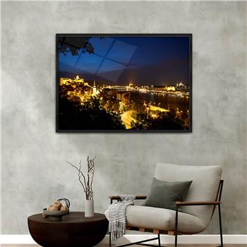 Aluminium Omlijste Natuur Thema Geharde Glasschilderij 057