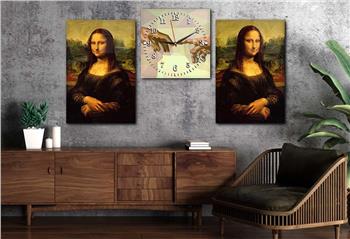 Kunst Thematisches 2-teiliges bedrucktes Glas und Uhrenset