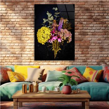 Dikey Sanat Temalı Cam Tablo 510