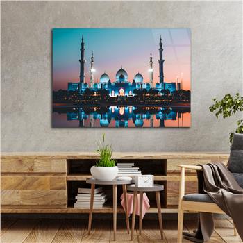 Yatay Dini Temalı Cam Tablo 180