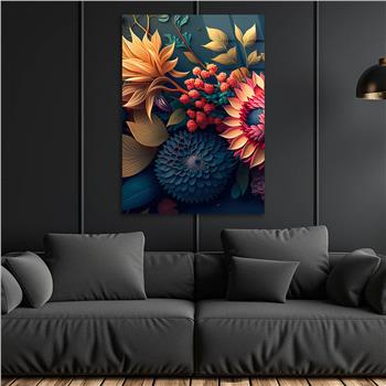 Dikey Sanat Temalı Cam Tablo 437