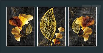 Alüminyum Çerçeveli Sanat Temalı 3lü Set MDF Tablo 0058