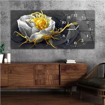 Yatay Saatli Yandan Sanat Temalı Cam Tablo 246