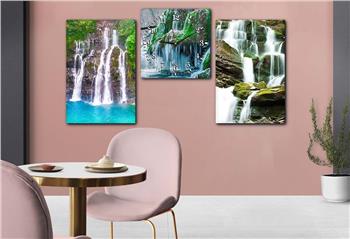 Kunst Thematisches 2-teiliges bedrucktes Glas und Uhrenset