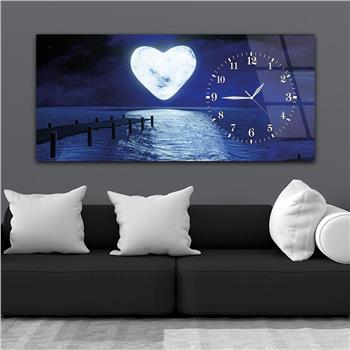 Yatay Saatli Yandan Sanat ve Doğa Temalı Cam Tablo 004