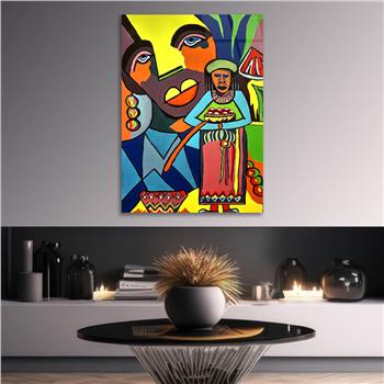 Dikey Sanat Temalı Cam Tablo 392