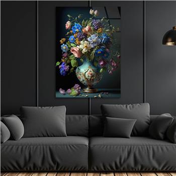 Dikey Sanat Temalı Cam Tablo 472