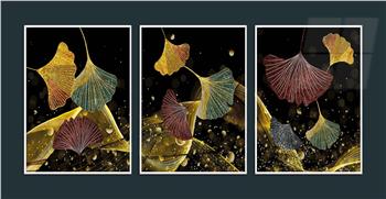 Alüminyum Çerçeveli Sanat Temalı 3lü Set MDF Tablo 0049