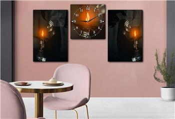 Kunst Thematisches 2-teiliges bedrucktes Glas und Uhrenset