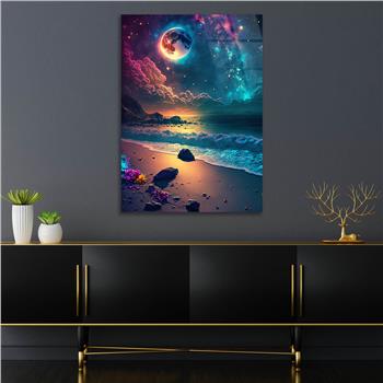 Dikey Sanat Temalı Cam Tablo 569