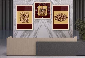 Ensemble de Tableaux et d’horloge 2 pièce sur le thème religieux