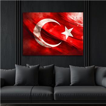 Yatay VatanTemalı Cam Tablo 126