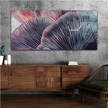 Horizontal bedrucktes Glas mit Kunst und Naturthema und einer Uhr an der Seite 071