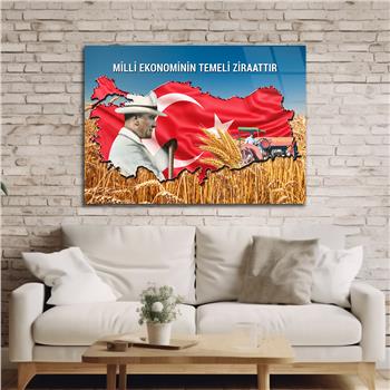 Yatay VatanTemalı Cam Tablo 121