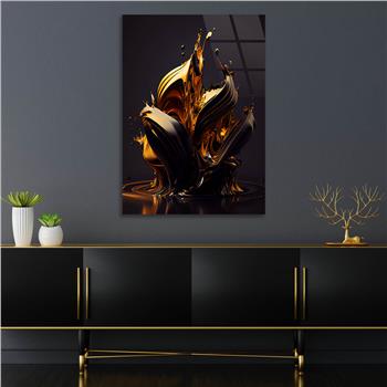 Dikey Sanat Temalı Cam Tablo 351