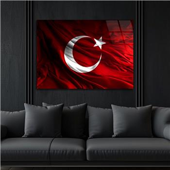 Yatay VatanTemalı Cam Tablo 108
